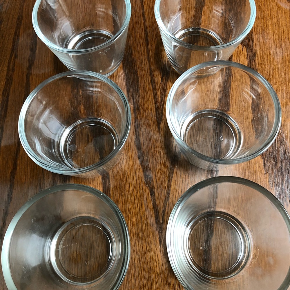 6pcs small glass/candle glass can be